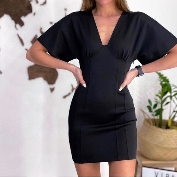 Zara NEOPRENE EFFECT DRESS NEW - Picture 1 of 7